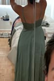 It fit me as advertised, barely touching the floor wearing 4-inch heels.
The quality of the fabric compares to more expensive brands like Reformation. I will have it tailored, maybe add pads to wear without a bra. - Aanabella T.