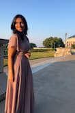 Beautiful, flowy dress that had a unique cut along the waist. The color is very elegant and the material feels expensive! It fit really well. I did have to wear very high heels so the dress didn't drag on the floor, I personally didn't mind that but just bear in mind that its a tall dress! - Azka R.