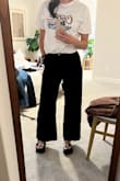 I WAS in LOVE! These pants (in black) with a platform-based shoe were the highlight of my spring attire in the PNW. The length was perfect, the waist was high enough, my butt looked amazing.

After wearing them for two months I did the first wash as noted on the tag, cold hand wash, I hung to dry and they SHRUNK, 3" all over. no denying it. They no longer fit in length or waist and I can't do anything with them. So disappointed!! - Maxene H.