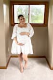 This dress was absolutely perfect and beautiful for my baby shower. I ordered a size up and it fit my midsize pregnancy frame great. I would say true to size! - Marley B.