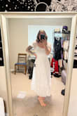 I absolutely love this dress! After ordering 8 dresses from Lulus, this was absolutely the one! The other dresses just didn't flatter my body not that there was anything wrong with them, but I love the sleeves that are a little shiny & see-through. The fitted top is amazing. Does need a steaming for the bottom, but I am so happy to have found this dress! - Katie S.