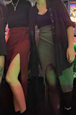 It's a little thin, but with the right underwear or tights, it isn't a problem. Skirt feels worth it because the shape is so nice, and the slit is the perfect length - sexy but still sophisticated. The waist was a little large for me, but I opted for the larger size to fit my hips, which was the right call there. - Em S.