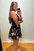 A tad loose around the bust as to be expected from other reviews. But such a pretty and delicate dress! I love the embroidery on this! I'm almost 5'2, and she's a little short in the back but thats normal cause I got some booty. Love this nothing bad to say at all - Alli C.