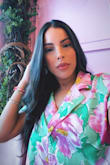 Very summery! Lose fit. Very breezy and comfortable. Vibrant colors and perfect for a summer vacation. I was complimented on my outfit several times. - Xiomara