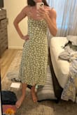 I always get mediums from Lulus but had to get a small in this one because it was really big on the chest part. It was really cute though once I got the small! I liked the slit and the cute bows for straps - MOLLY M.