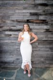 This dress fit perfect!!!! And the amount of compliments I got on it was just fantastic! Definitely recommend for your bridal shower. It was so comfortable and you did NOT see through it!!! Love love love. - Lu M.