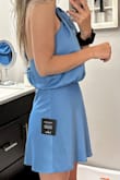This dress was perfect for a summer wedding! The dress is super light material, looks elegant and the color is beautiful. Buy it. - Marta F.