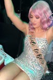 At first when I tried it on I felt that I was a little loose on the top of my butt but on the day of the bachelorette the dress adapted perfectly to my body throughout the night. I danced a lot and it never got on me. And the best thing is that everyone loved it = - Eglee G.