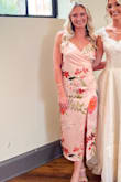 Nice dress for a summer wedding. Fit true to size but if you have small boobs it might not work as there is no clasp. Material is thin but wasnt an issue. Overall flattering dress but not my absolute favorite - Nichole G.