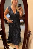 This dress is stunning. Super comfortable. Just low cut enough but not too much. Perfect length. Got so many compliments! Dark and romantic and beautiful. - Ashley E.