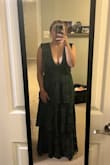 I wanted to love this dress!! Sadly it was just too much cleavage. And it was so low cut that a strapless bra would have been seen. I also was not a fan of the back of the dress. It felt very "buttoned up"/conservative compared to the front and it felt like a mismatch to me. The material was nice and I think this could look great on a different body type. - Jessica W.