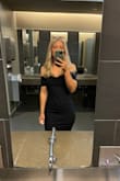 This dress hugs all the right places! The material is super stretchy and I was comfortable all night even after eating. - Taylor K.