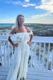 I bought this dress for our family vacation and for beach photos. The dress is comfortable and easy to put on. It is a little see-through so wear some Spanx. It fits great. I got so many compliments from the dress. Definitely was a great buy! - Cynthia D.