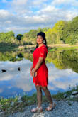 I wore this dress to a friend's wedding and I have gotten compliments from everyone!!! I did feel that I stood out at the wedding as I was the only one wearing a bright red dress &may be more than the bride herself! = JK. But seriously, it fit perfectly and was very comfortable to wear all evening! - Samia S.