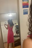I love this dress! It's so flattering and the color is perfect for summer. The material is thick, but doesn't feel too heavy. Also, it provides great support, where I don't feel like I need to wear a bra! Would 100% recommend it. - Sofia F.
