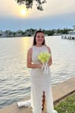 I ordered this dress for my wedding and I cannot tell you how perfect it was. I'm usually a large for most things but this dress was a bit tight. I ordered the XL and it ended up being too large, but I was able to bring in the neckline which fixed the gap in the back and made the dress look perfect! I got so many compliments! And it was so comfy! I wish I had an excuse to wear it again! - Shannon M.