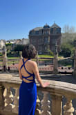 This dress was the perfect outfit to wear to an elegant/fancy wedding I went to in June. Many compliments and the mother of the bride raved about it. :) It's tight and a bit hard to get into, since it's form-fitting, but so flattering. Just be careful as you get in and out--the strap tore a bit as I got it off post-wedding. Hopefully I'll be able to repair it without the stitches looking too obvious. I did hem the dress about 3 inches, and I'm 5'8", so yes, it's long. I hemmed it myself with hem tape though and that worked great! - Miranda N.