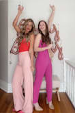 This was a mistake purchase. I thought It was going to be a red red & it's more of an orange-red but I loved It with my pink pants for my and my daughter's bday celebration. - Melissa A.