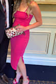 This was the best! Fun, Flirty and snug in all the right places. I love that it made my itty bitty's feel secure without needing to wear a bra and stayed in place throughout the night. Bodycon can be a bother in the bathroom, as we ladies know, but this dress wasn't impossible. The slit made for easy dancing, and the dress didn't give after all the eating and drinking. It stayed snug and held it all in! Would buy in every color! - Melanie A.