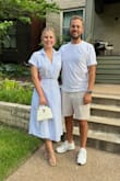 I got so many compliments on this dress! The length was perfect. The only thing I struggled with is getting the ties correctly to keep the little peek in the front. Dress has two layers but very breathable fabric! - Simona N.