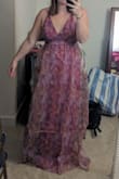 I was very excited to wear this dress to a wedding but the colors were paler than shown in the photo and the poofiness in the mid-section made me look pregnant. - Monika B.
