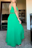 Love this beautiful green color it compliments my brown skin. Dress is very flowing and material feels nice. I like it with a belt cause XS was a little roomy. Will take this on my vacation! - Amy V.