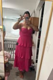 I wanted to love this, but unfortunately, my 6-week postpartum body did not. I thought the corset too was going to be a little more structured than it was. Once it was on and zipped, it created a strange bulge right under my breasts that wasn't very flattering. I could see how this dress would be adorable if you were a small-bodied woman. Unfortunately, that's not where I'm at right now so I didn't love it. - Brittany D.