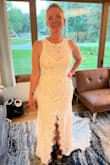 Beautiful Dress! I ordered 3 dresses to try for my beach wedding in the fall. This was not my final choice, but was beautiful. Unfortunately, I feel my measurements fall right between a medium and large for this dress, so it did fit a little snug. A little too snug for my liking. I would still consider the fit to be "true to size" though. As with all the dresses I purchased, the materials are top quality. But this fabric has zero give to it. But because of that, I did feel secure wearing it without a bra. I cannot recommend Lulus enough! - Anika P.