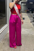 I bought these for my bachelorette & ADORED them. Super lightweight so I was able to wear them on a hot summer night in GA. Waist is true to size - so for me, both the medium and the large fit. The medium fit JUST right, the large sat more comfortably. I kept the large, but could have kept either. Gorgeous hot pink color went well with my theme. - Jaimie L.