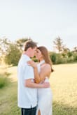 I purchased this dress in a size medium (i usually wear a small) because I was so desperate to wear it for our engagement pictures! The dress was obviously too big to begin with, but even after 2 alterations it still didn't fit perfectly! However, it was still stunning & photographed well! I just recommend sizing down! I would probably purchase an XS if I were to buy this dress again! - Kasey K.