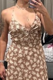 This is such a cute little summer dress. Great length the back is cute (although I do need to ask help to put it on lol). I assumed it was going to be of lighter thinner material but it's on the heavier side but it's not a deal breaker for me. - Jess M.