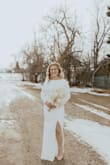 I was a bit apprehensive to buy my dress online. 
However, I used the guides for size and it fit perfectly. 
I only had to shorten the bottom, sleeves and sew up the slit on the side a little.
I wanted something simple and classy that wouldn't break the bank.
I'm so glad I did. I wouldn't change a thing.
This dress was comfortable, has stretchy fabric that's good quality, and no one believed that I spent so little on my dress! I'd definitely recommend. - Cassia S.