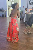 Beautiful dress! Well-made seams, wonderful fabric. Bust is a little large for shorter petite women. The dress is also way too long even with heels. I plan to get it hemmed before wearing again. - Raquel M.