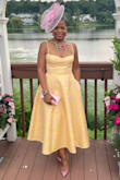 I ordered this dress for my Uncles 80th Kentucky Derby party. Everyone loved this dress. A lot of compliments. I loved the dress as well minus one problem. The zipper would not go up due to the stitching. I had to take it to the cleaners and have them install a new zipper that did not keep getting stuck where the top of skirt ended and the bottom of corset began. Other than that it was a perfect choice. - Aisha H.