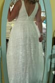I actually bought this is both medium and large. Medium was a perfect fit. I actually thought this was the dress for me based on the pictures but ended up with a different dress from Lulus. Dress is stunning for the price but too much cleavage for me as I don't normally feel comfortable with that much exposed. Don't get me wrong it was tasteful but uncomfortable for me. Beautiful dress and true to size. - Heather L.