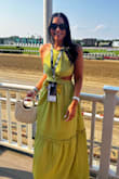 Im typically a small < medium; based on the reviews I orders a small - and it was perfect!  Nice a flowy.  I will say it was slightly heavy for the horse races.  I received so many compliments!  Wish it came in more colors! BUY IT. - Monica F.