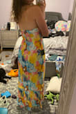 It's cute but the fabric is a bit more vibrant than what the photos show. Unless you have the exact right boob you'll probably have to tape them a bit to avoid a wardrobe malfunction. Overall it's cute though. - Lauren K.