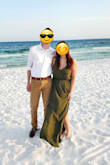 Wore for a beach wedding and I think it worked out great. The material was super flowy and it wasn't too tight or too loose. Love the color. - Amy W.