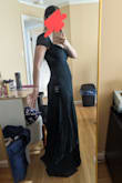 I love the neckline and how I don't need a strapless bra with this dress. The one reason I didn't keep is because the fit and fabric are not terribly forgiving. With flowy dresses I can eat and not feel conscious if I get bloated but there's no where to hide that with this one. Size M was too big. - Meredith B.