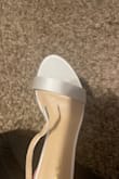I ordered these for my wedding thinking they were ivory and unfortunately, they are VERY silver! Also, the toe of the shoe is very small! If you have chubby toes I don't recommend it! lol - Kylee H.