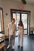 I received so many compliments on this jumpsuit for my wedding welcome drinks. It was comfortable and so flattering! I did have to get it tailored since I am 5 4'', but so worth it. - Sarah C.