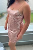 The dress was super comfortable and a great length. It was a little loose on me and I could have gone a size down. By the end of the night I didn't need to use the zipper to get out of it. I got so many compliments. - HEATHER V.