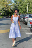 The color is good, the material is wonderful and its not see through at all. The only complaint I have is I wish the sleeves were adjustable cause they're long and I had to put safety pins. Will eventually just alter them with a sewing machine. The pockets are a plus too - Lydia C.