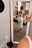 I bought this dress to wear at my rehearsal dinner. With a pair of nude heels and my hair and makeup done, it will be great. Very soft material. I'm wearing CAKE's OG honey cups as a bra which are seamless and perfect. Thick material. - Emily P.
