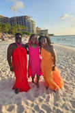This dress was beautiful and the best look for our color-block photo shoot. I love the way it looked on me and it was true to size. I bought a medium and it truly fit. The color was very bold and looked lovely in all my pictures. I will definitely recommend this dress, especially for a night out or just a stroll on the beach. - Miatta N.