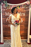 I was looking forward to wearing this dress on my wedding day and happy with the choice I made. I love the lace detail. I added a jewel belt  I purchased off of Amazon and love how it looks with the dress. - Amanda C.