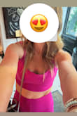 Wore this for a night out with girlfriends (including Barbie). The high waisted pants are super flattering (though too short for me to wear much of a heel). Got lots of compliments! Can't wait to wear it again! - Michelle S.