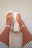 These are dreamy but they cut the back of my ankles or the sides of my toes if I wear them to walk more than a few blocks. - Diana P.