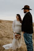 I ordered a size up and it fit fantastic! It was comfortable and perfect for our day! I was 4 months pregnant and it had great stretch. - BROOKE S.