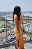 When I first saw this dress I wasn't sure about the color but I decided to buy it anyways. When it arrived, I was so happy I chose the yellow color! It's such a pretty dress and goes very well for the fall season. I received a lot of compliments! - Maribel M.